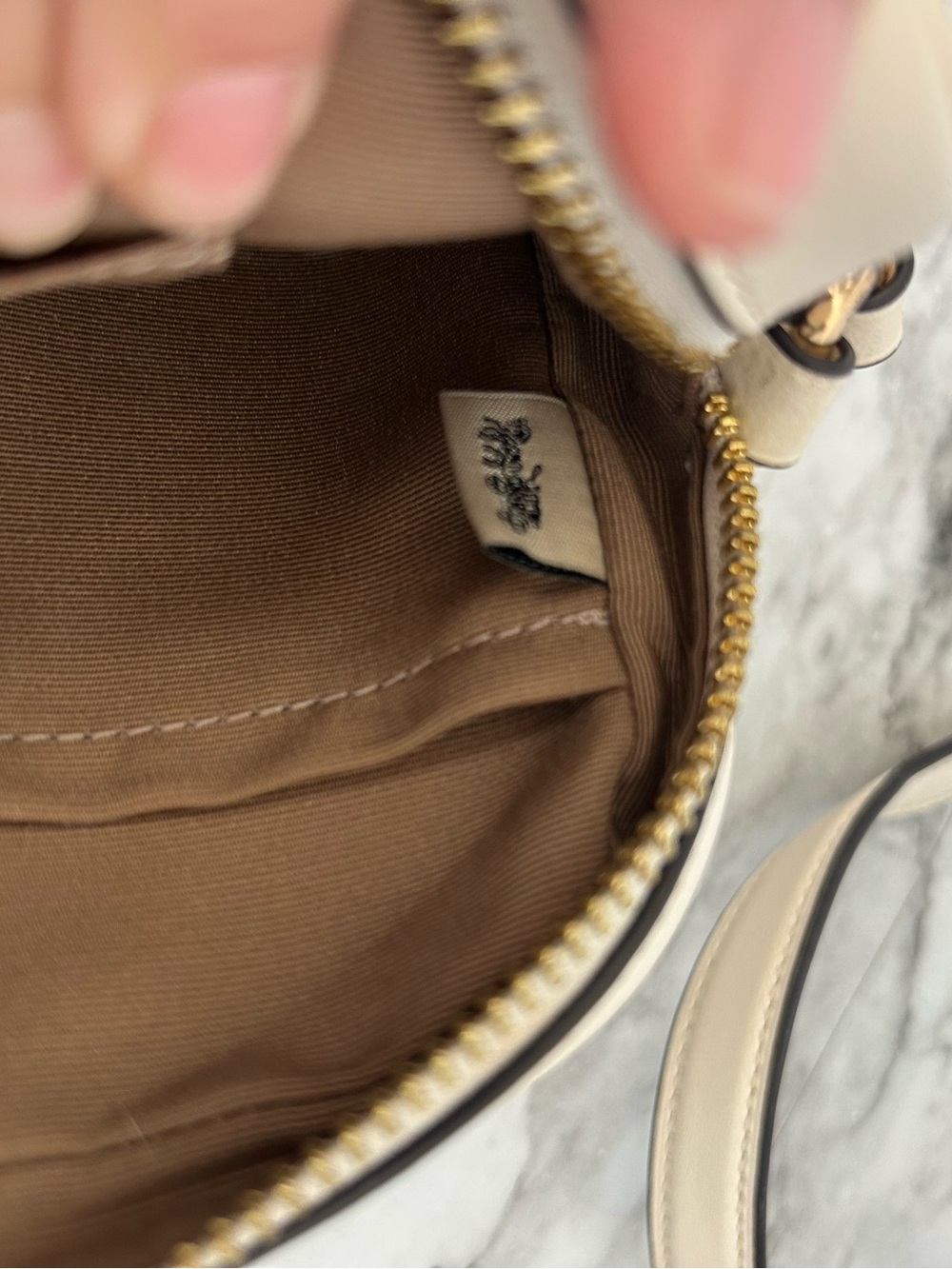 Coach Mini Jamie Camera Bag In Signature Canvas in light khaki / chalk white - Picture 7 of 11